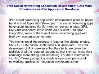iPad Social Networking Application Development Gets More Pro