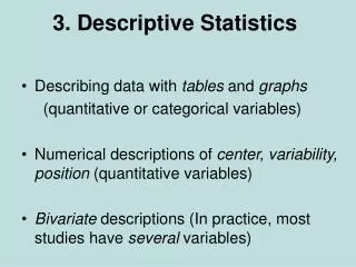 3. Descriptive Statistics