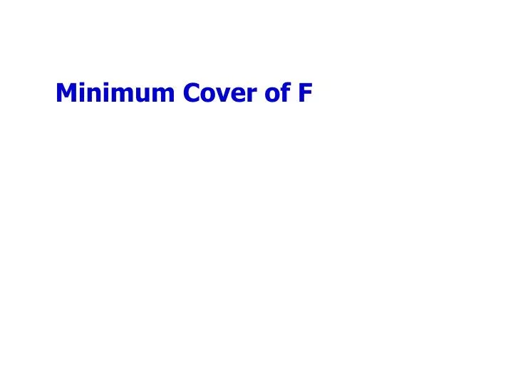 minimum cover of f