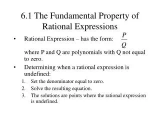 6.1 The Fundamental Property of Rational Expressions