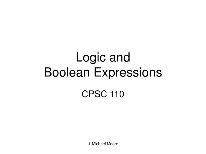 logic and boolean expressions