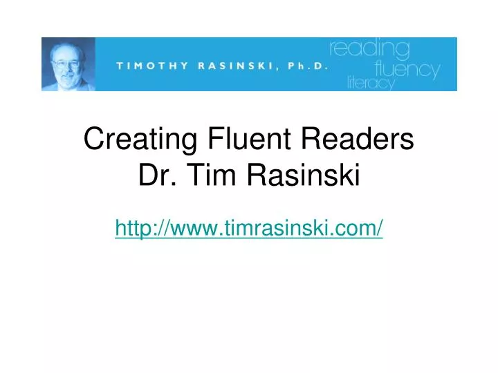 creating fluent readers dr tim rasinski