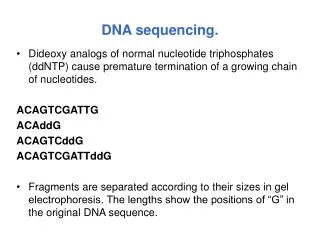 DNA sequencing.