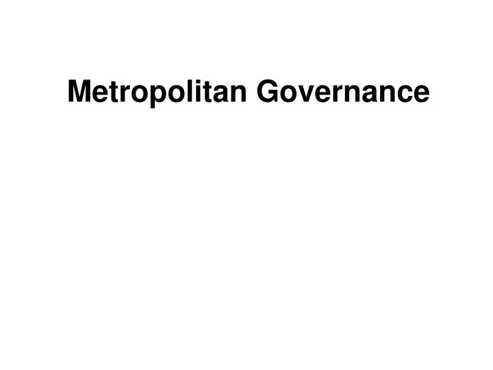 metropolitan governance