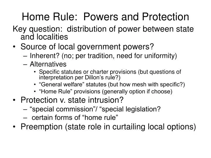 home rule powers and protection