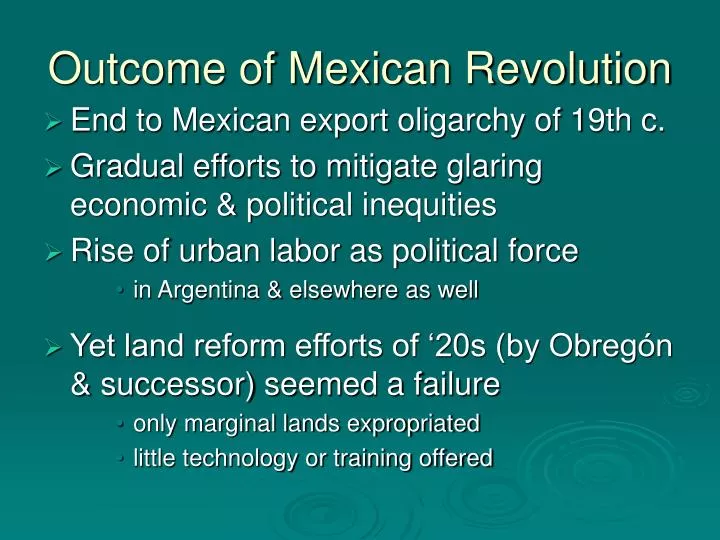 outcome of mexican revolution