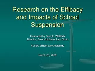 Research on the Efficacy and Impacts of School Suspension