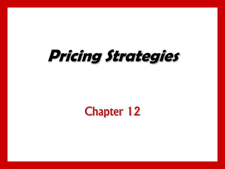 pricing strategies