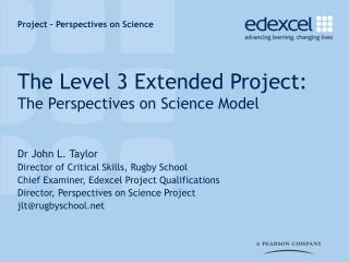 The Level 3 Extended Project: The Perspectives on Science Model