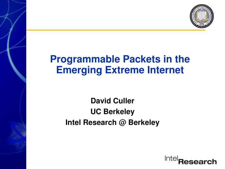 programmable packets in the emerging extreme internet
