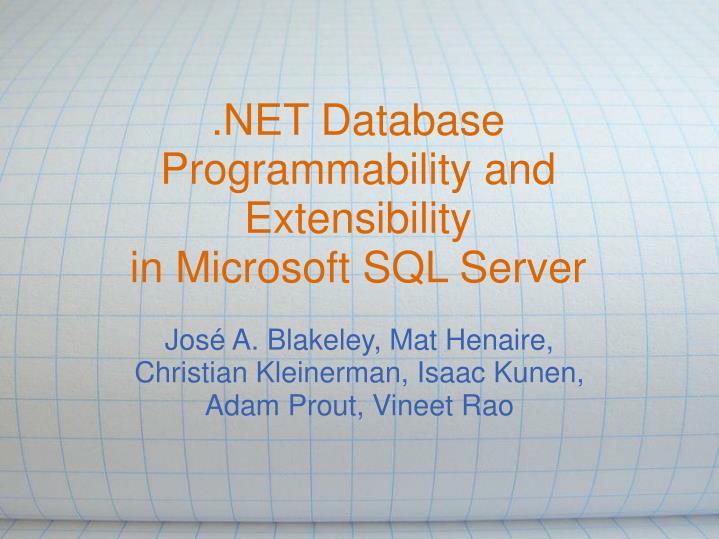 net database programmability and extensibility in microsoft sql server