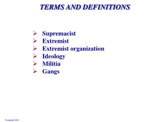TERMS AND DEFINITIONS