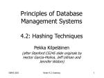 Principles of Database Management Systems 4.2: Hashing Techniques - slide 1