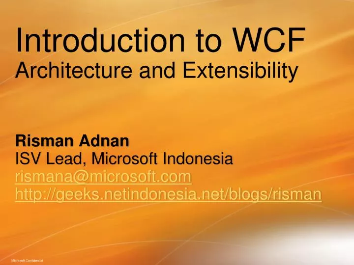 introduction to wcf architecture and extensibility