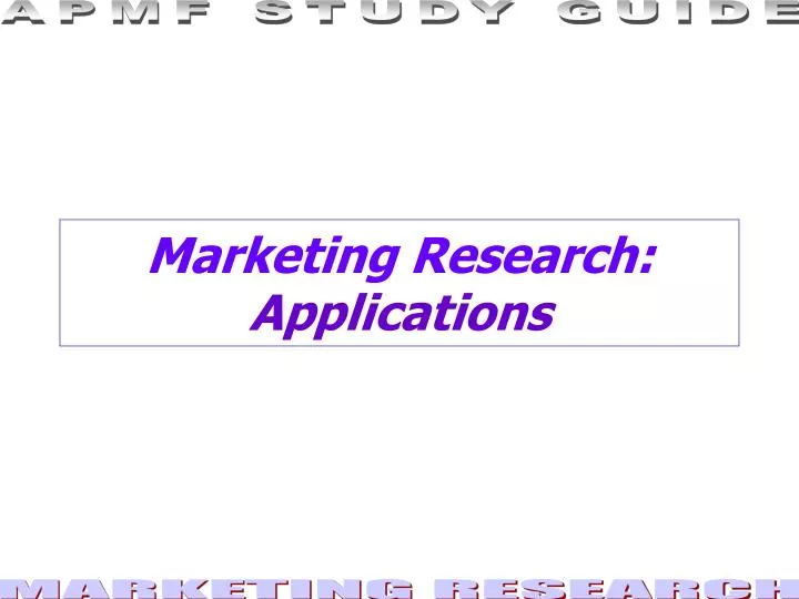 marketing research applications