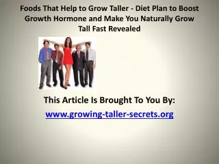 Foods That Help to Grow Taller