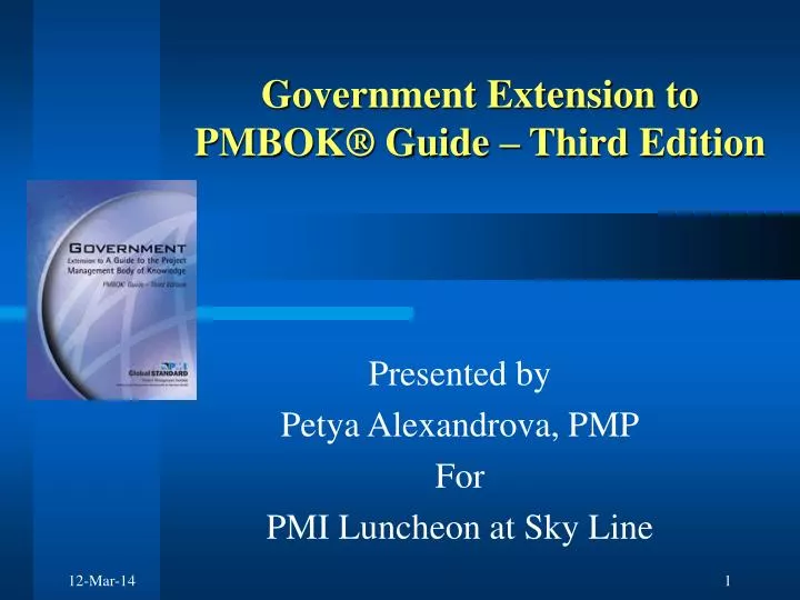 government extension to pmbok guide third edition