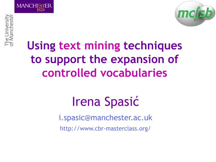 using text mining techniques to support the expansion of controlled vocabularies