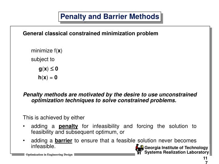 penalty and barrier methods