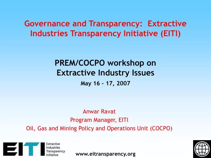 anwar ravat program manager eiti oil gas and mining policy and operations unit cocpo