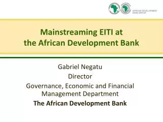 Mainstreaming EITI at the African Development Bank