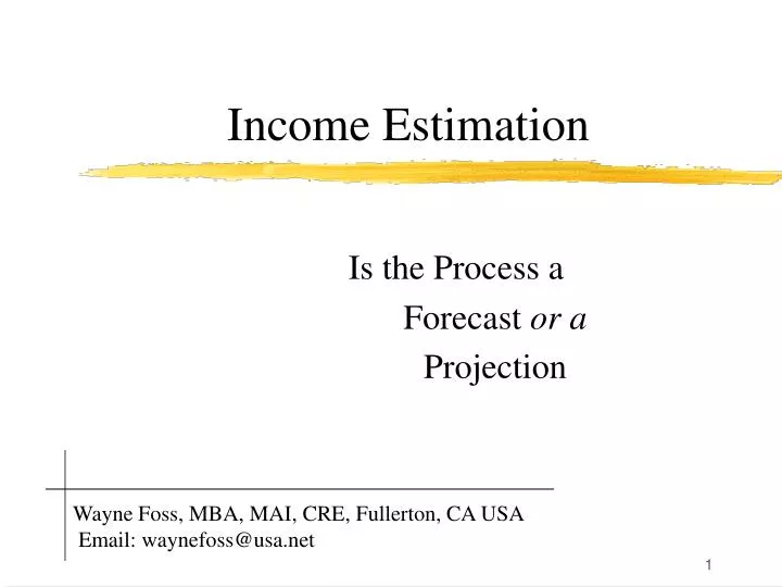 income estimation