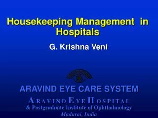 Housekeeping Management in Hospitals