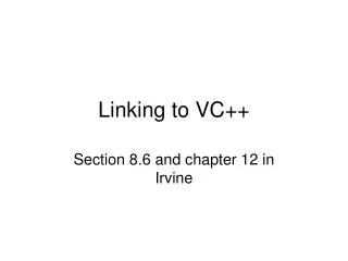 Linking to VC++