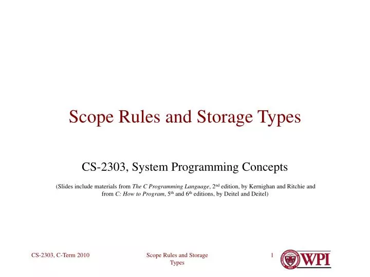 scope rules and storage types