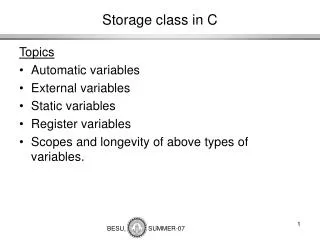 Storage class in C