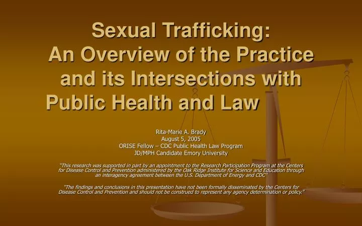 sexual trafficking an overview of the practice and its intersections with public health and law