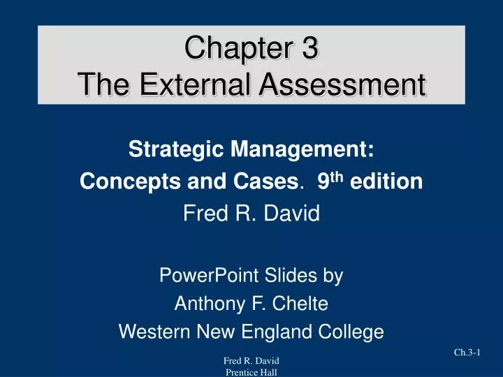 chapter 3 the external assessment