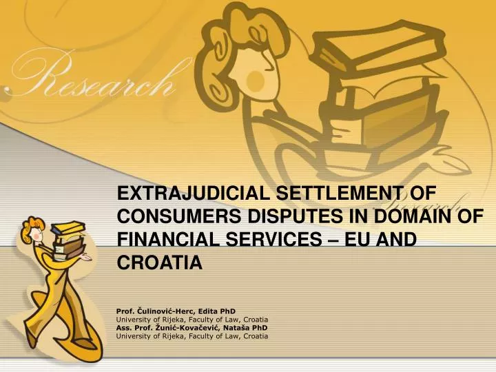 extrajudicial settlement of consumers disputes in domain of financial services eu and croatia