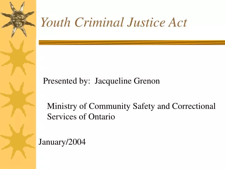 youth criminal justice act