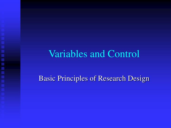 variables and control
