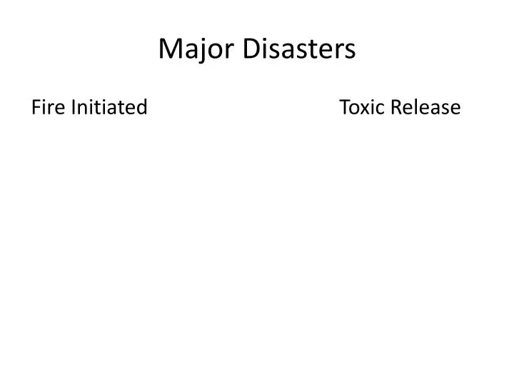 major disasters