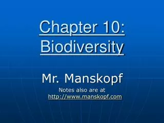 Chapter 10: Biodiversity
