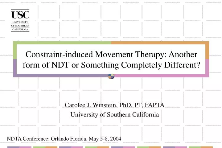 constraint induced movement therapy another form of ndt or something completely different