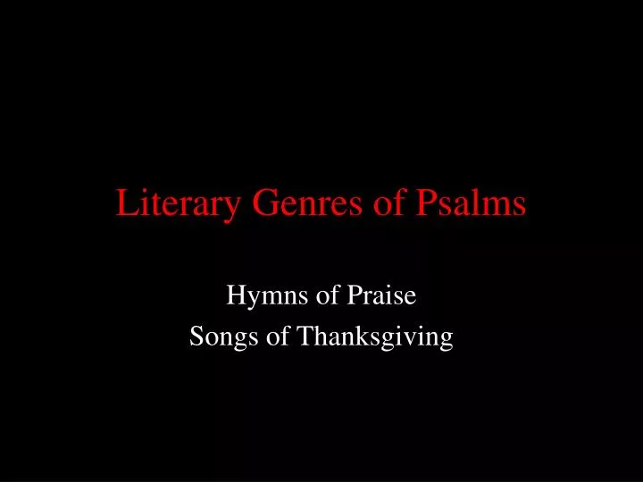 literary genres of psalms