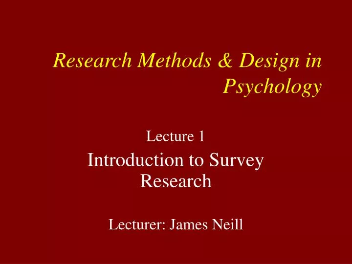 research methods design in psychology