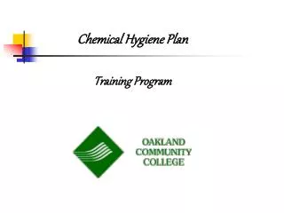 Chemical Hygiene Plan Training Program