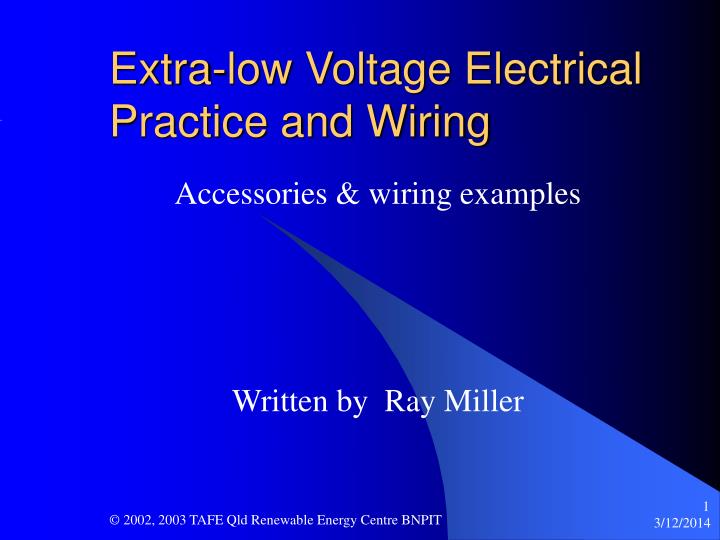 extra low voltage electrical practice and wiring