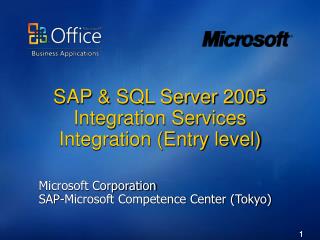SAP &amp; SQL Server 2005 Integration Services Integration (Entry level)