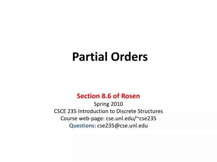 partial orders