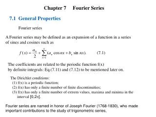 Chapter 7 Fourier Series