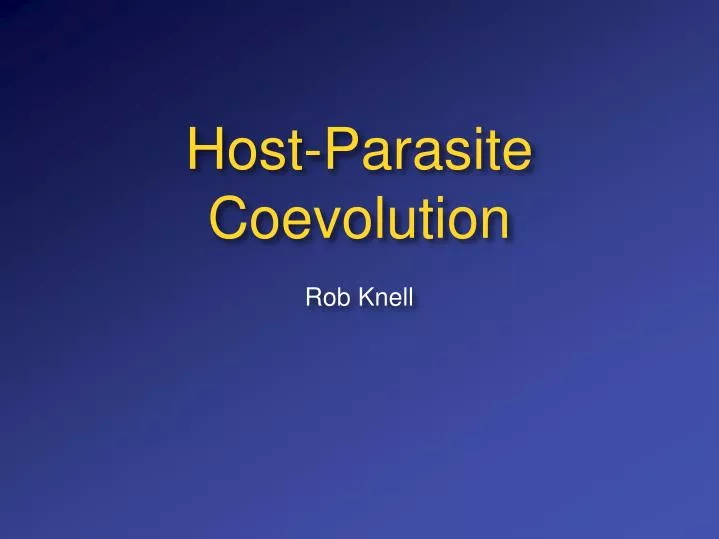 host parasite coevolution