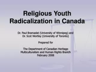 Religious Youth Radicalization in Canada