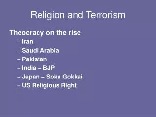 Religion and Terrorism