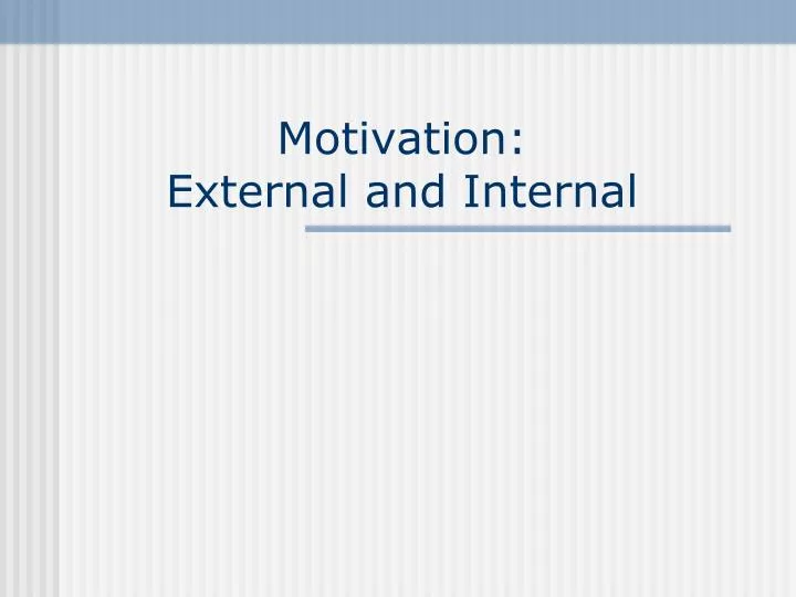 motivation external and internal