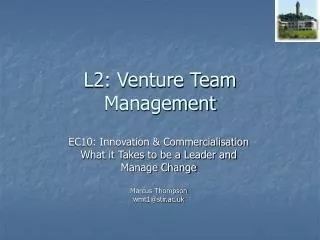 L2: Venture Team Management